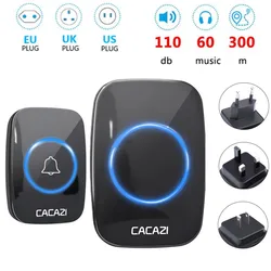 Chuông Cửa Không Dây IP44 Chống Nước 60 Chuông 110DB Từ Xa 300M EU Anh Mỹ Thông Minh Chuông Cửa Nhà Thông Minh Hoan Nghênh Bạn Đã Chuông Cửa