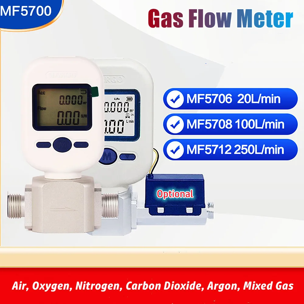 Imagem -05 - Medidor de Fluxo Digital de Gás e Nitrogênio e Oxigênio Modbus g1 Mf5712 250l Min Série Mf5700 250l Min Rs485 Novo