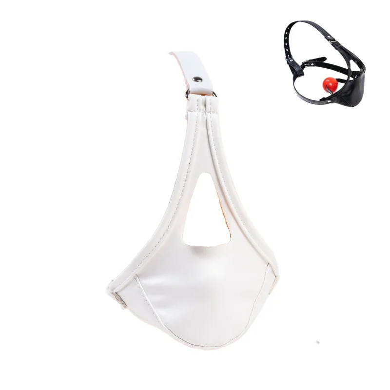 Adult Game Silicone Ball Gag with Fetish Nose Opening Harness Face Mask Oral Mouth Stopper for Couple BDSM Slave Cosplay Sex Toy
