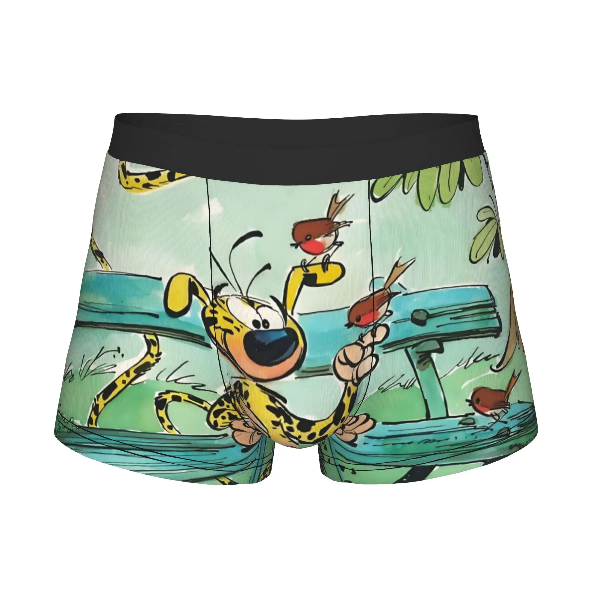 Comic Marsupilami Boxers Shorts Men's Classic Anime Briefs Underwear Funny Underpants