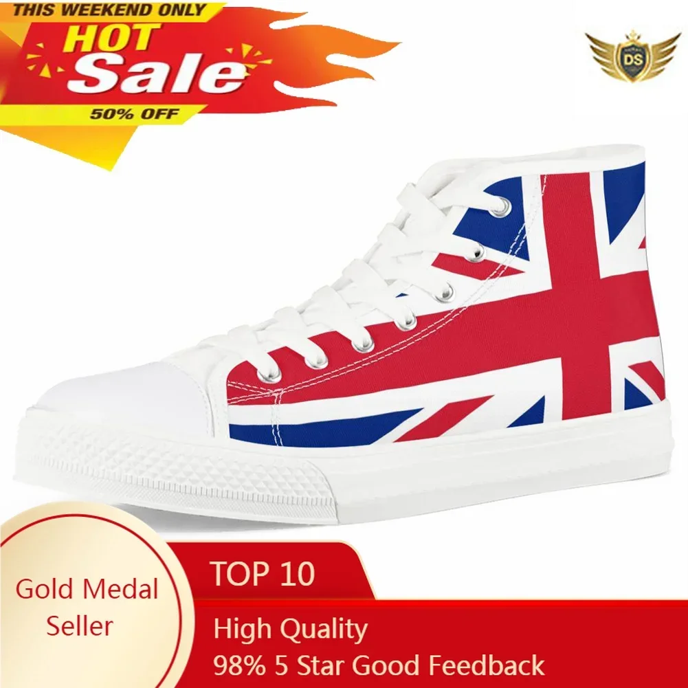 

Christmas High Top Shoes American/England Flag Print Casual Men Flat Classic Jamaica/Haiti Flag Print Canvas Shoes