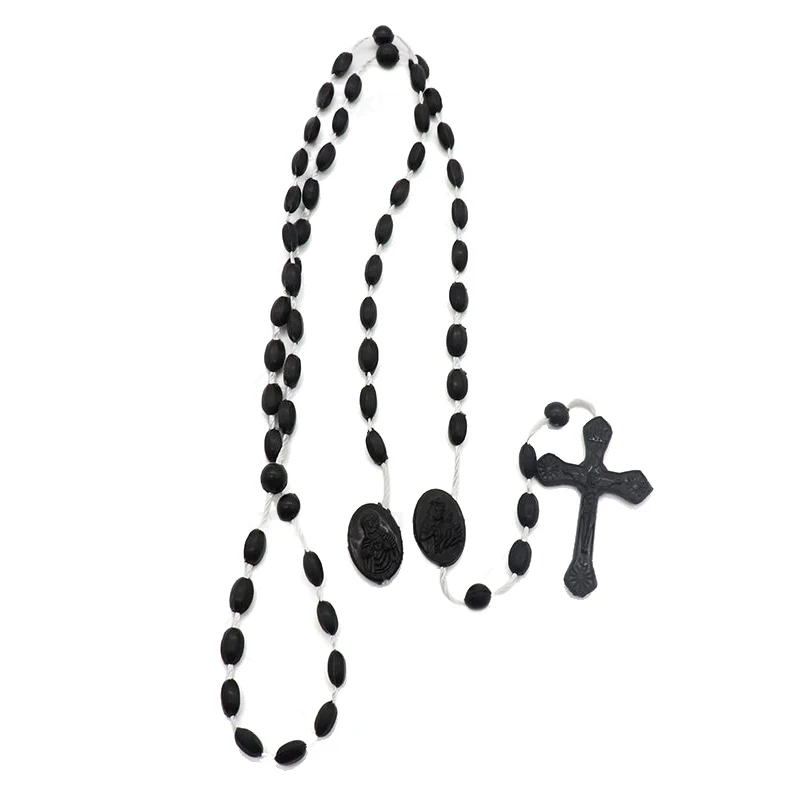 Luminous Catholic Christ Jesus Cross Plastic Rosary Crucifix Necklace Religious Church Decoration Wall Crosses Souvenirs Gifts