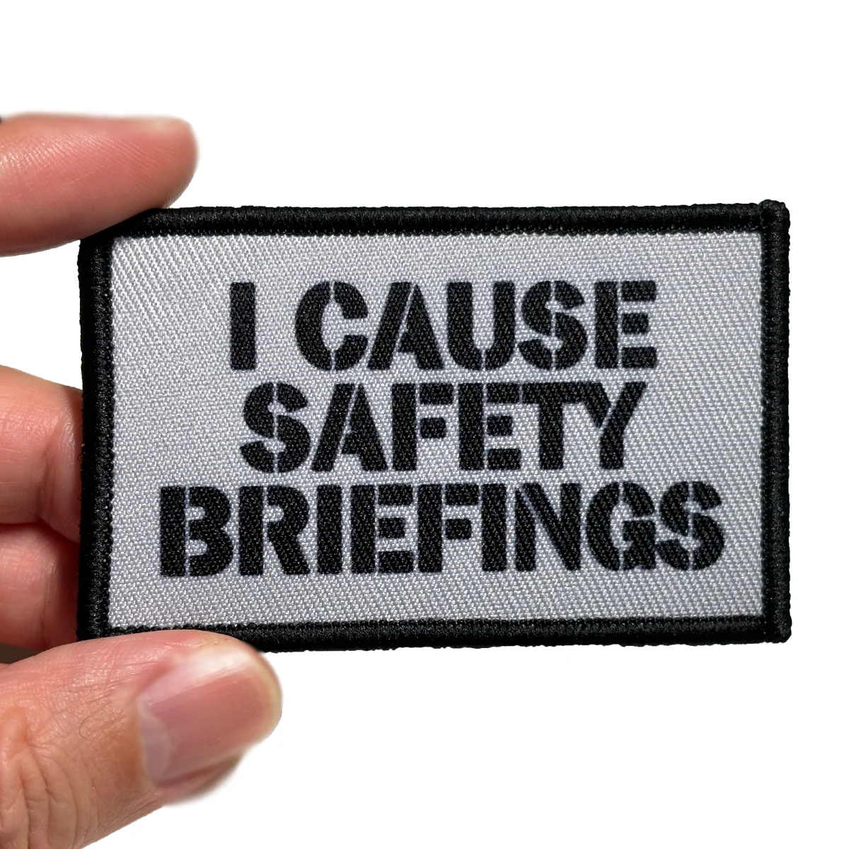 I cause safety briefings funny Patch, Embroidered Morale Patch with Hook and Loop Fastener for Backpacks, Jackets, Hats