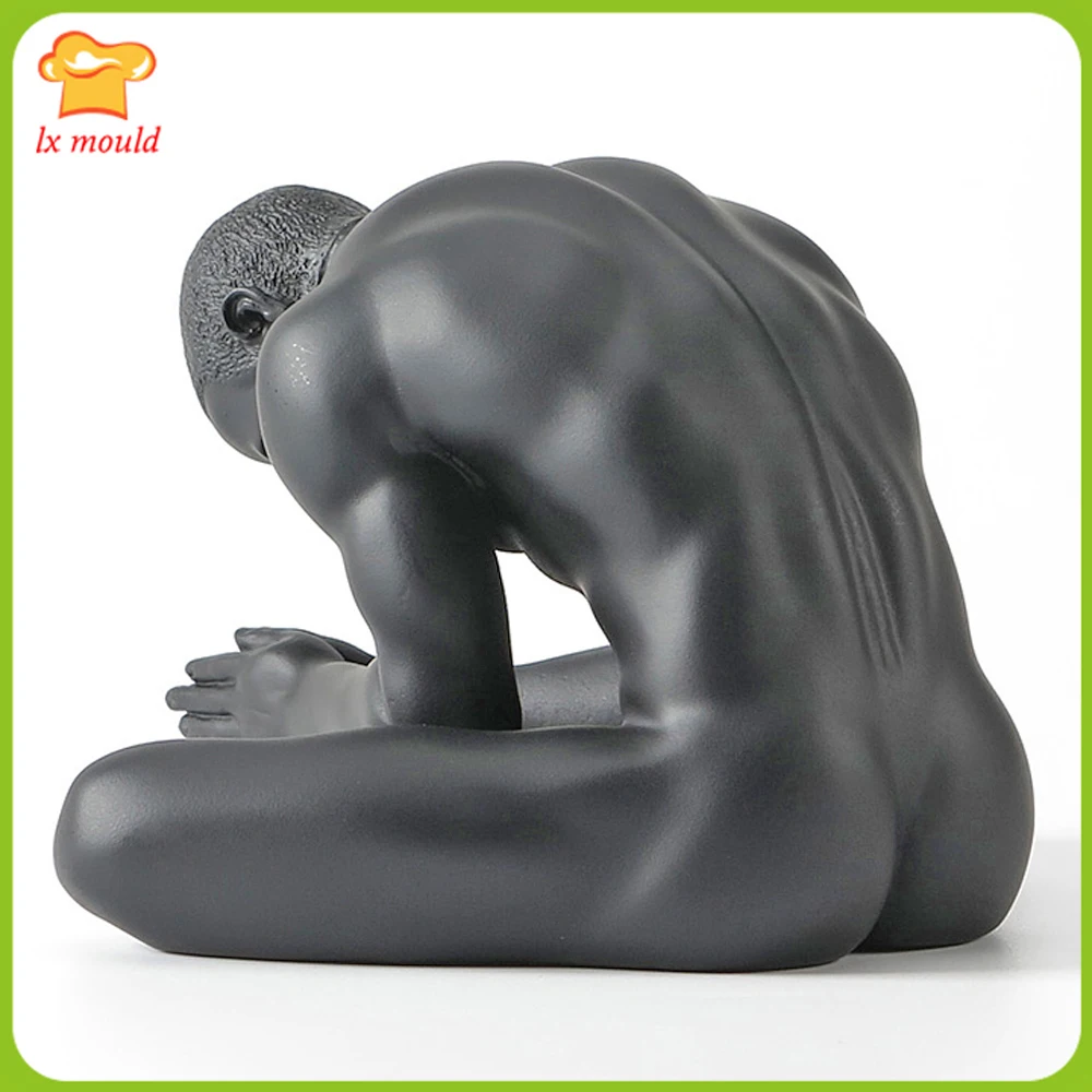 LX- MOULD New Creative Body Art Male Sculpture Silicone Mold Plaster Resin Craft Mould Home Decoration Candle Body Molds