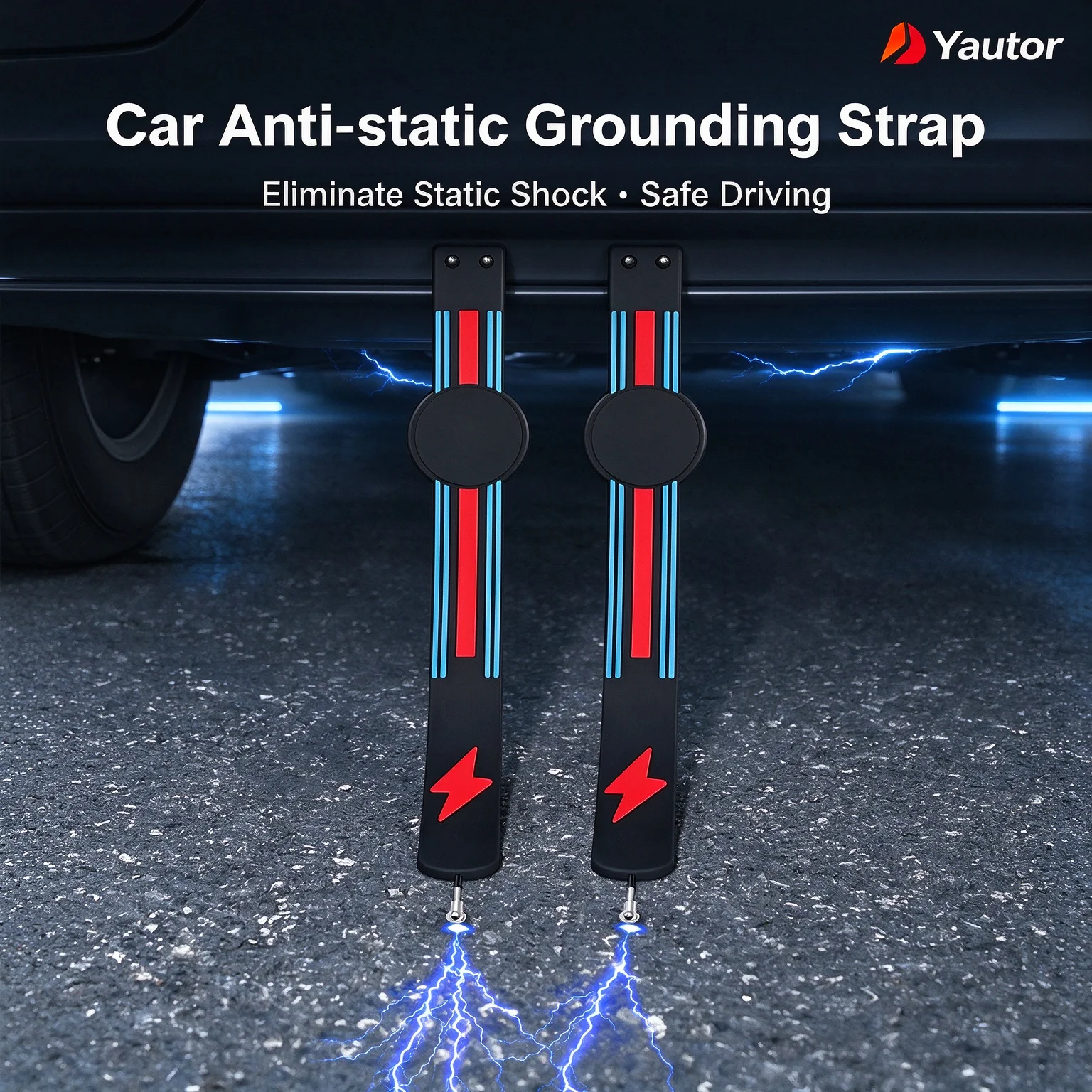 Car Static Discharge Belt Anti‑Static Ground Strap Earth Wire Strip For Car Truck SUV RV Van Release Static Electricity Safe Dri