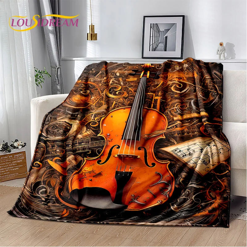 

3D Dream Violin Cello Music Instrument Blanket,Soft Throw Blanket for Home Bedroom Bed Sofa Picnic Office Travel Cover Gift Kids