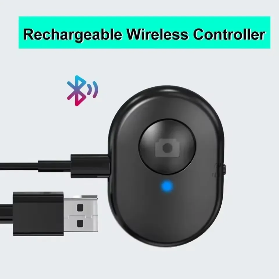 

Bluetooth-Compatible Wireless Selfie Stick Remote Controller Rechargeable Self-timer Shutter Release Photo Button for Smartphone