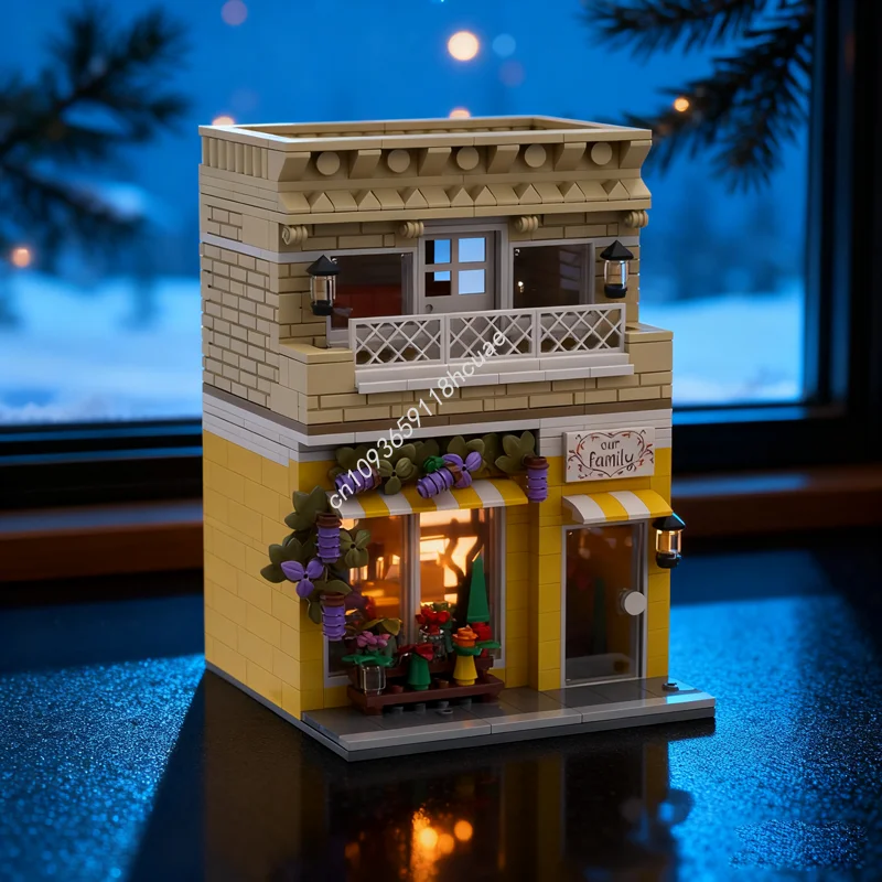 1316 قطعة MOC متجر بائع الزهور وحدات صغيرة نموذج مصغر بناء هدايا عيد الميلاد كتل العمارة لتقوم بها بنفسك الطوب الاطفال اللعب عيد ميلاد #1