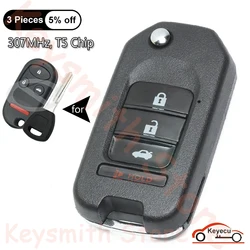 KEYECU 4 Buttons 307MHz T5 Chip for Honda CR-V CRV 1999 Australia Model Auto Upgraded Flip Remote Control Key Fob Replacement