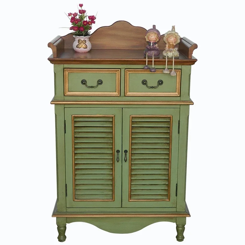 

~Шкаф для обуви, шкафчик для вестибюля в маленькой квартире, ретро обеденный боковой шкаф для хранения, антикварная репродукция, входной шкаф для мебели