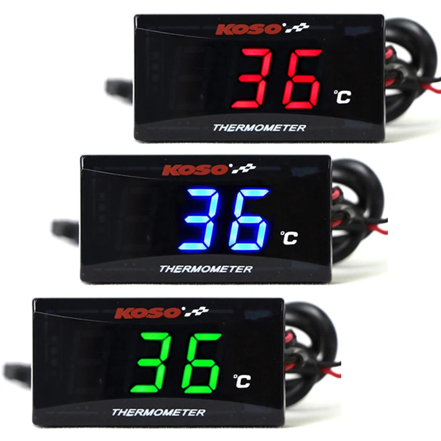 Motorcycle KOSO Water Temperature Gauge Mini Meter Thermometer Moto Universal for XMAX300 CB400 MT 07 09 Sensor Scooter Racing