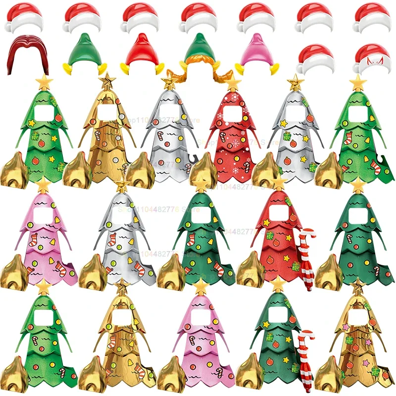Modelos de natal mini blocos de construção figuras de ação acessórios personagens meninos meninas brinquedos para crianças presentes aniversário