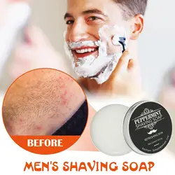 60g Mint Flavour Foam Fragrant Shaving Soap Keep The Fine And Texture Soap Mens Face Fresh Smooth Shaving Clean And V5W9