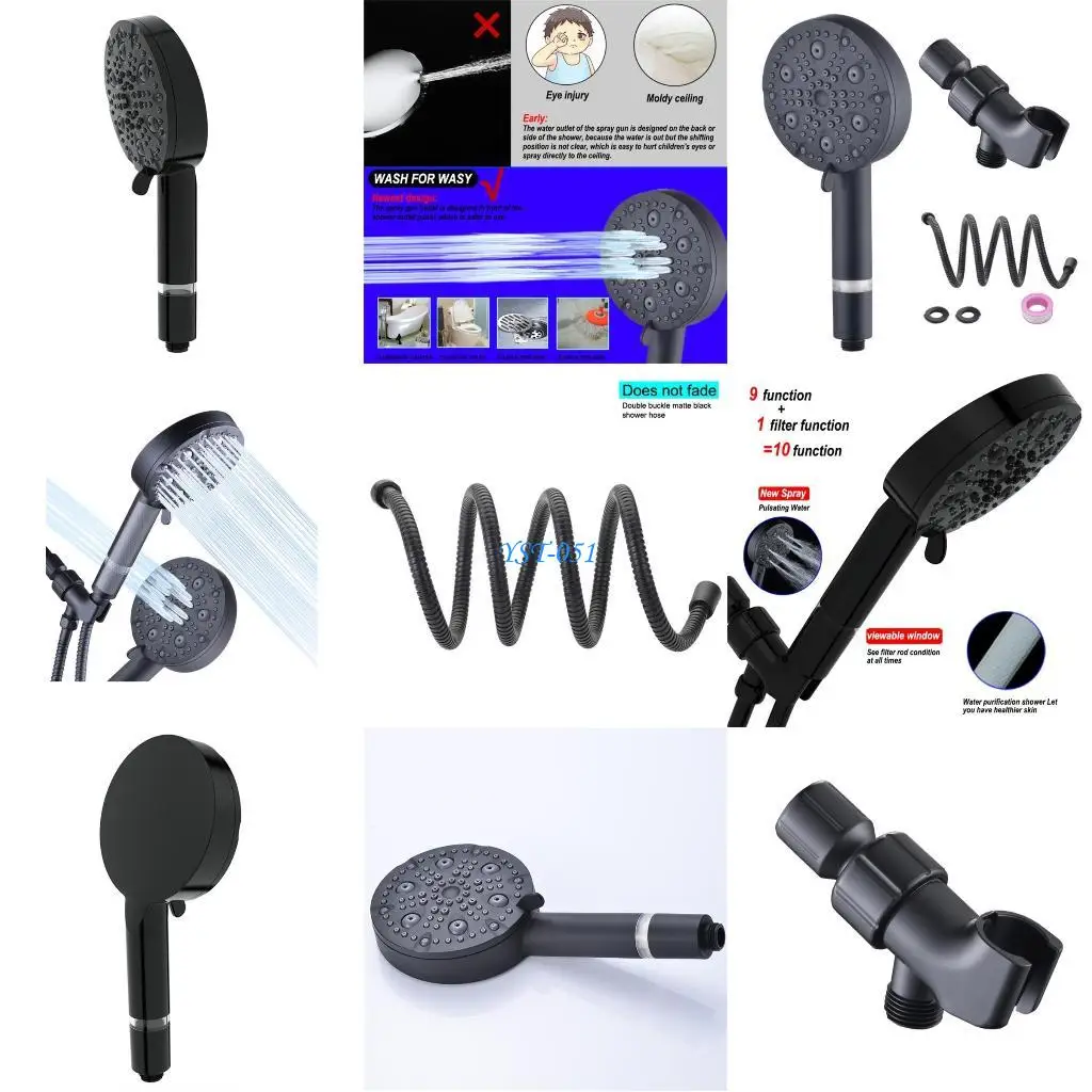 E15A Duschkopf-Kombi-Set, Handbrause-Set mit Filterfunktion