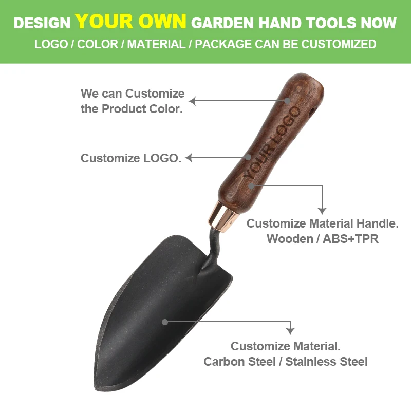 Heavy Duty Gardening Tools Set 3 Pack Including Shovel Transplant Trowel Hand Rake EVA Gift Box