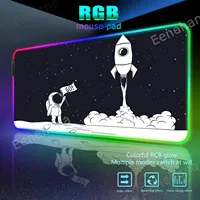 Kawaii Astronaut RGB Desk Mat XXL Mouse Pad Gamer 900x400 Star Pad Pc Gaming Office Black Mats Setup Accessories Computer Table