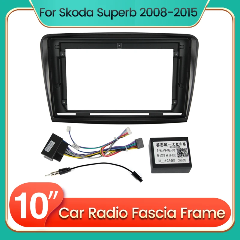 Car Radio Stereo Fascia 2Din Frame for Skoda Superb 2 B6 2008 - 2015 Panel Dash DVD Player Cable Canbus Adapter Dash Fascia Kit