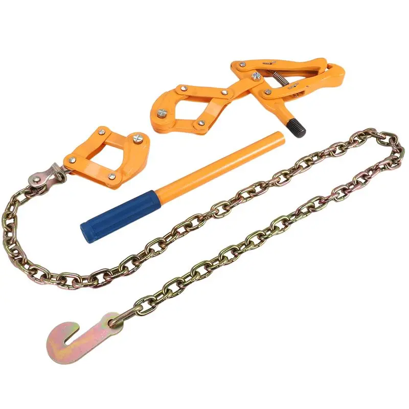 New Shown-Chain Strainer Fence Repair Compact Tool,Barbed Wire Tightener 47.25 Inch Chain Capacity 2200Lbs Barbed Wire Stretcher