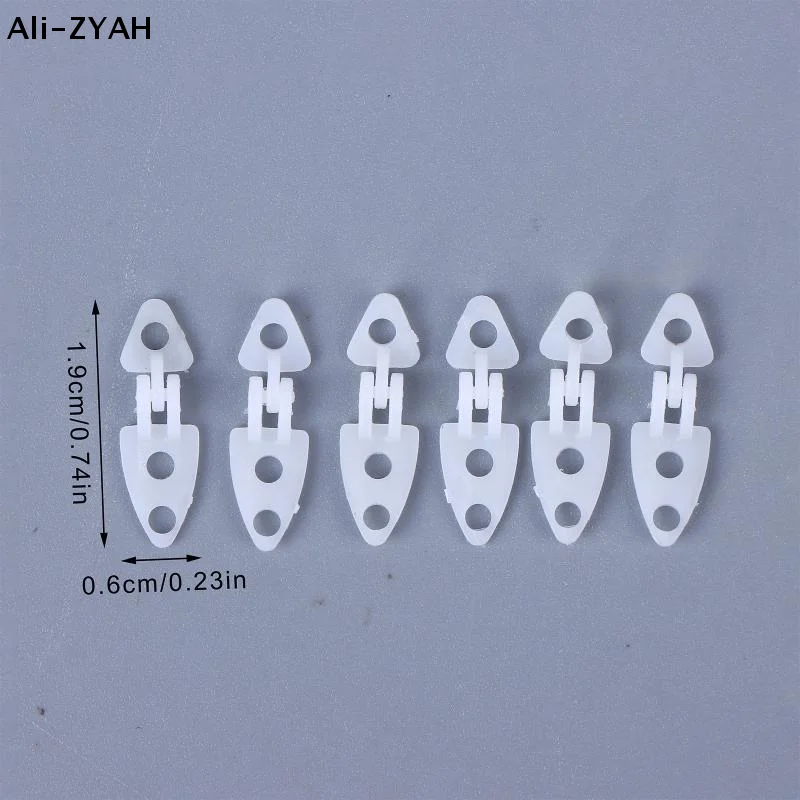 （YY）6Pcs RC Toy White Plastic Micro Hatch Hinges For RC Aircraft Model Accessories Replacement Parts