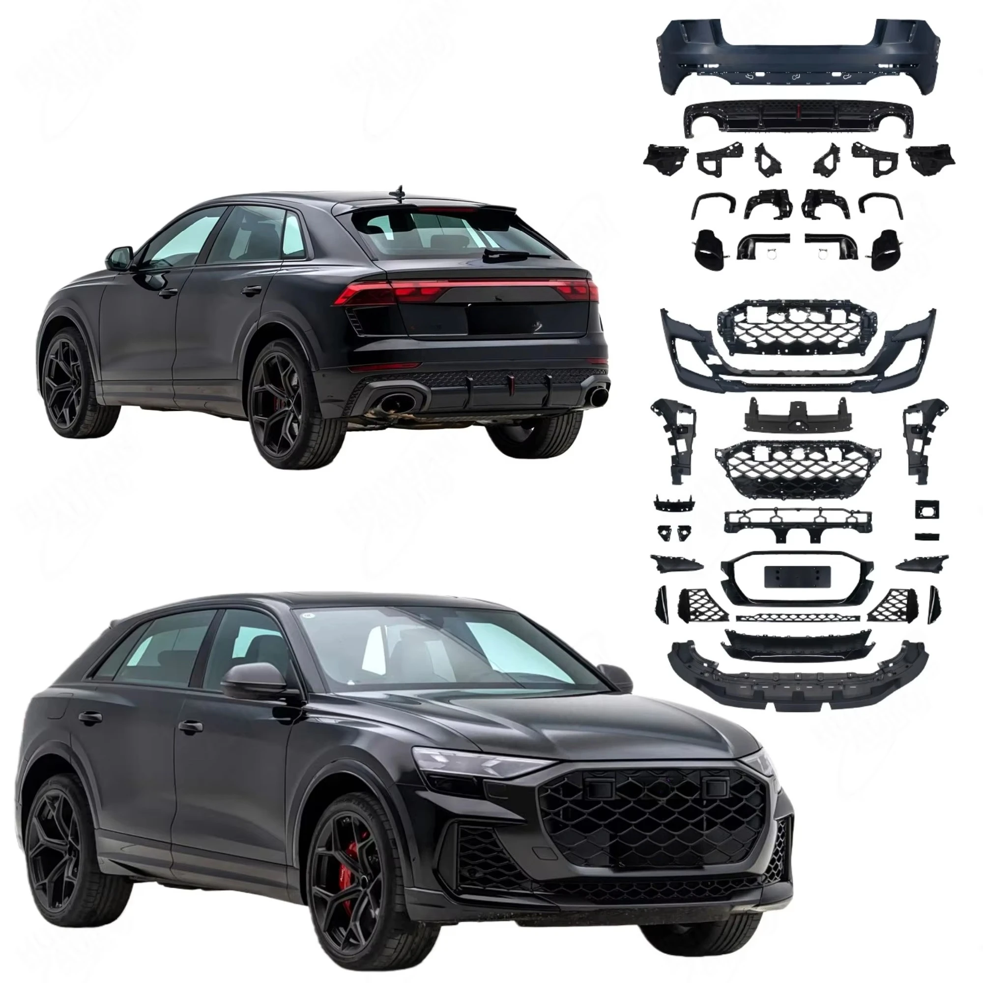 

STLF Car Body Kit Upgrade to RSQ8 2025 Model for Q8 2019-2025 Include Bumpers with Grille Rear Diffuser Exhaust Pipes Front Lip