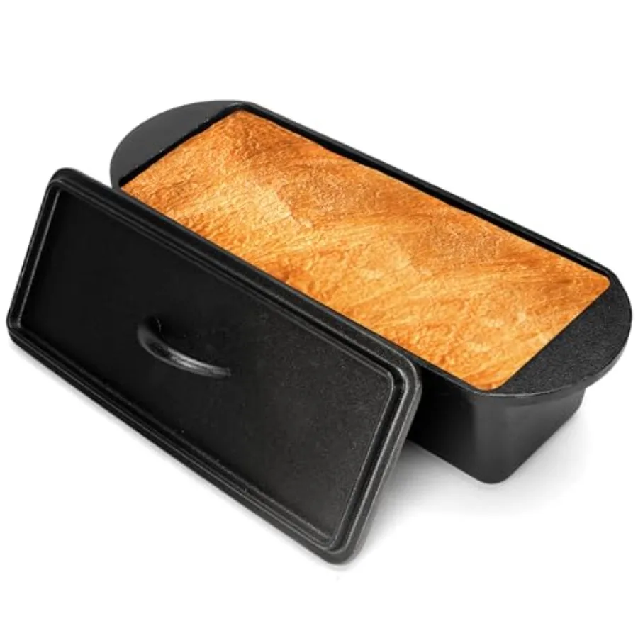 

Cast Iron Bread Pan with Lid Nonstick Popover Pan for Sourdough and Homemade Bread Mi Loaf Pans with Lids Pullman Loaf Pan for
