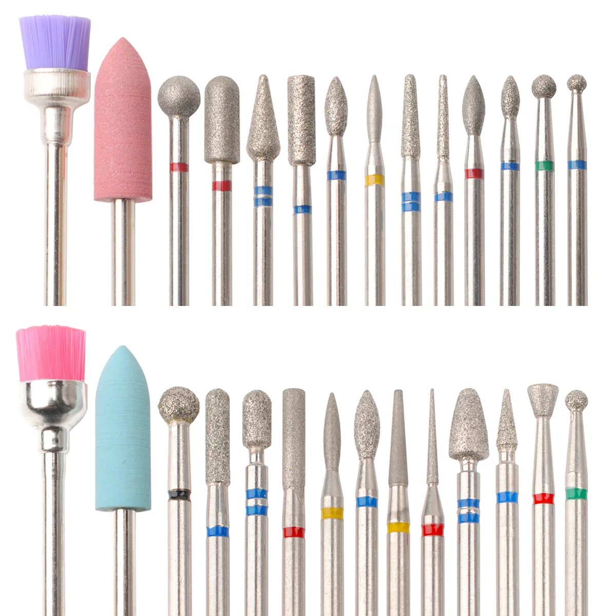 14pcs/set Nail Drill Machine Bit Nail Gel Removal Polishing Tools Pedicure Manicure Rotary Grinding  Buffer Polisher