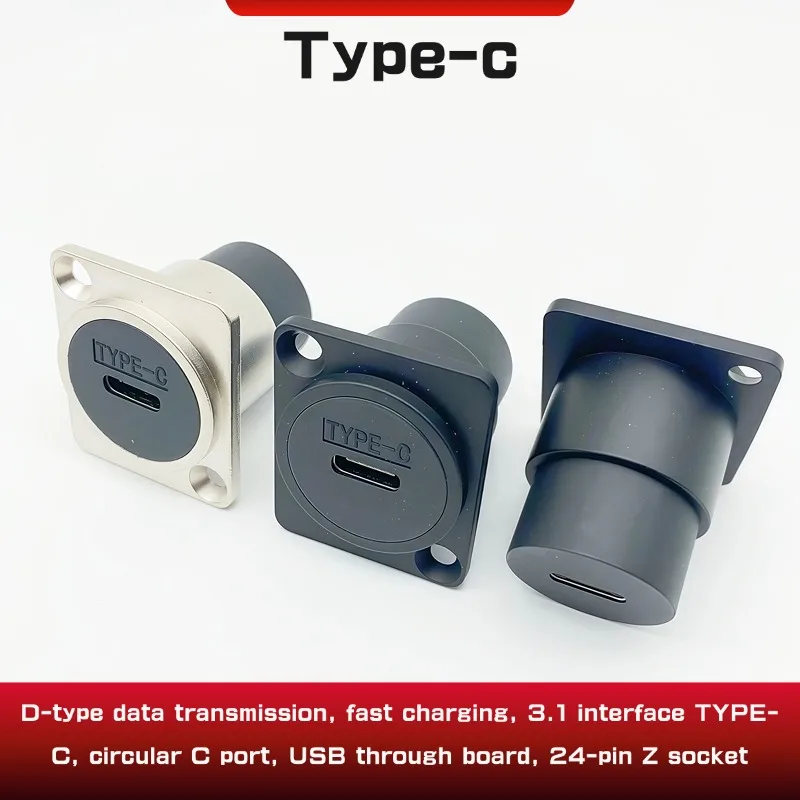 D-Type Data Transmission, Fast Charging, 3.1 Interface Type-C, Circular C Port, USB Through Board, 24-Pin Z Socket