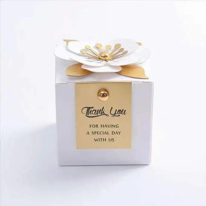 500pcs small box white custom gold card