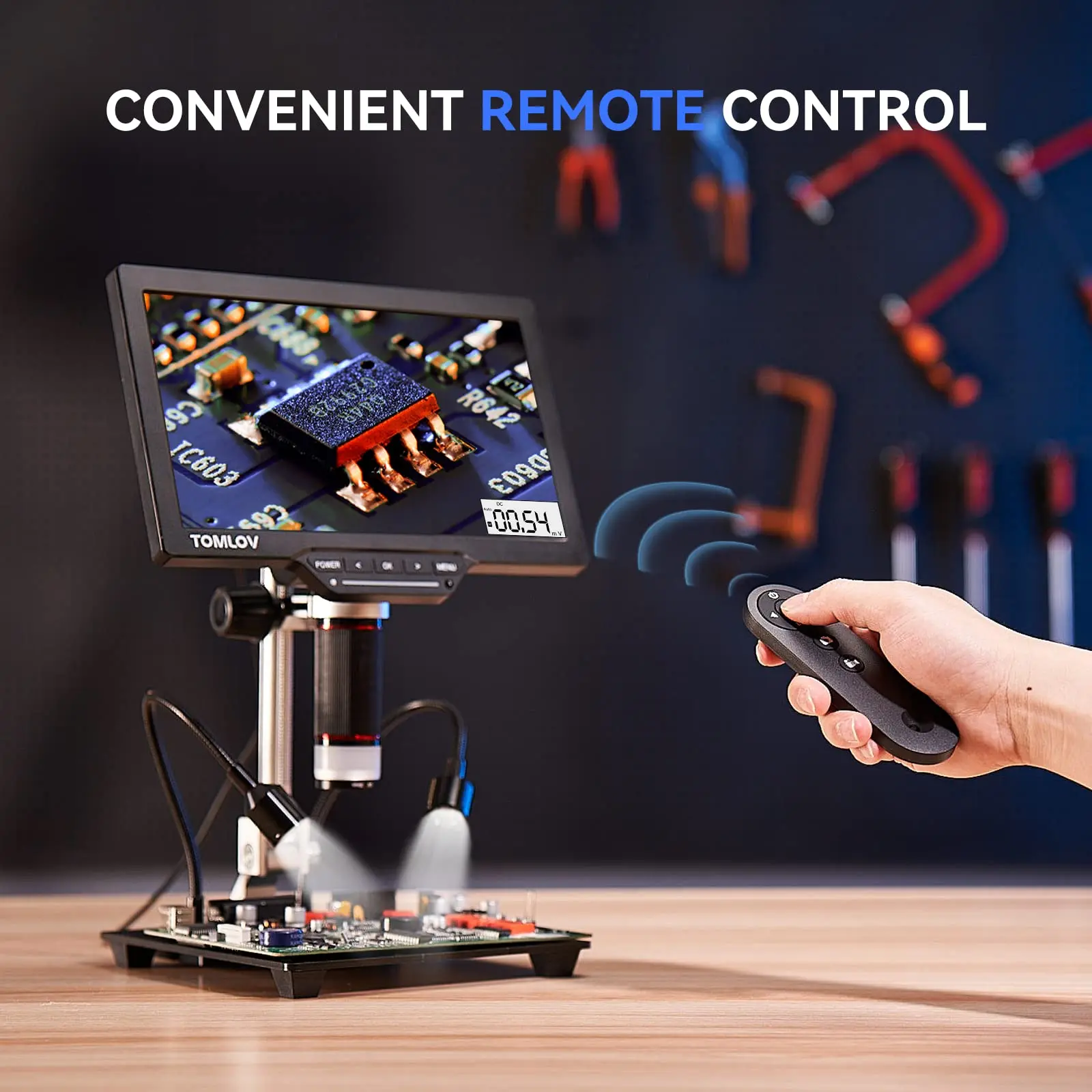 TOMLOV DM202M HDMI Digital Microscope with Multimeter 10.1\