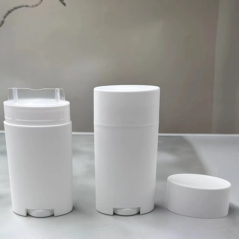 Plastic White 75g Refillable Perfume Deodorant Containers Empty Lip Balm Tube Portable Cosmetic Lipstick Tubes