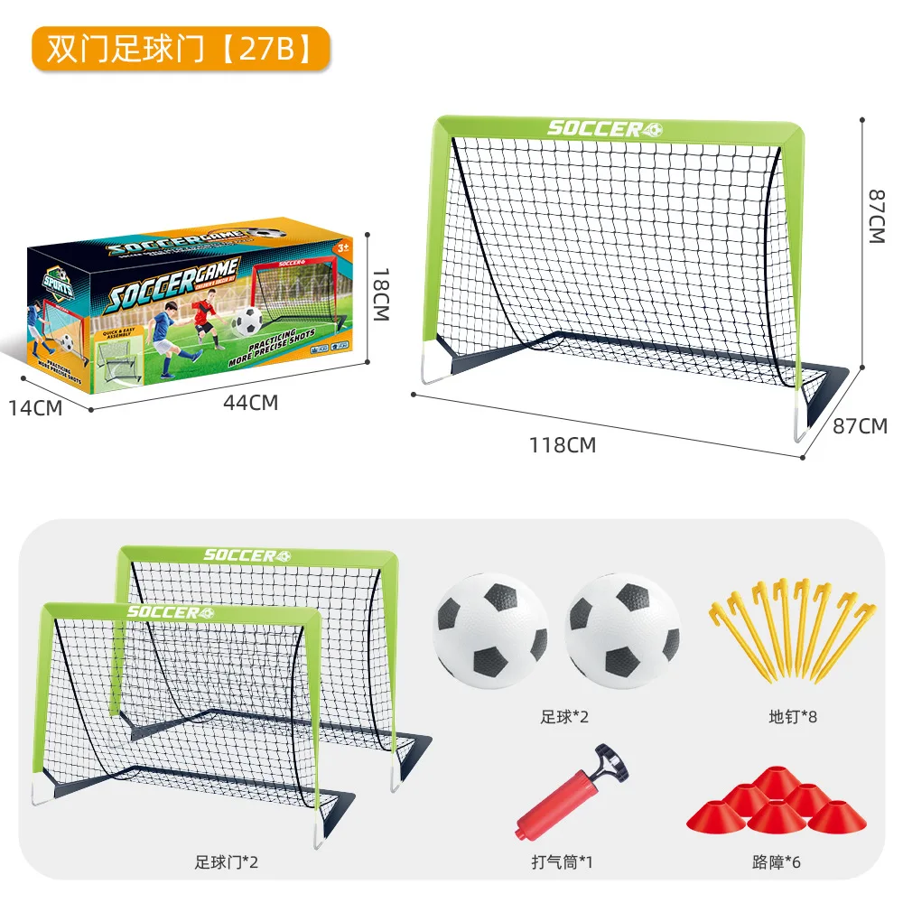 1 portería de fútbol plegable portátil para niños con pelota y conos, conjunto de red de fútbol, equipo de entrenamiento 2025
