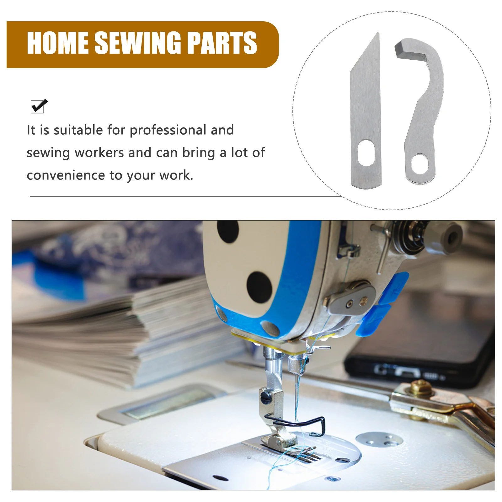 

2Pcs Upper and Lower Serger Knives Accurate Hook Blades for Perfect Sewing Overlocker Machine Accessories Overlock Blades