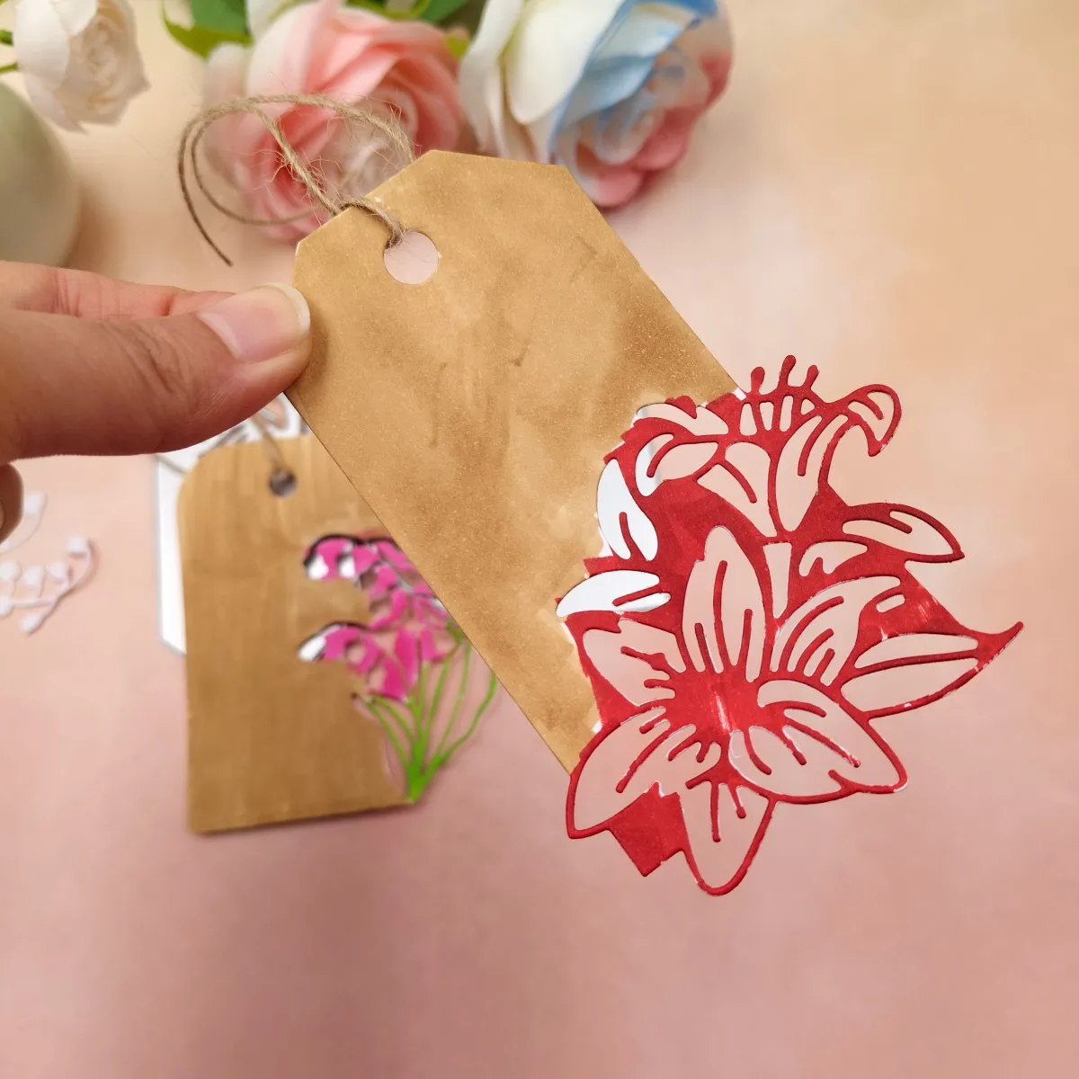 

Flower Bookmark Hang Tag Scraspbooking Dies Album Greeting Card Carbon Steel Mold Manual Crafts Cutting Dies 2024 New Arrivals