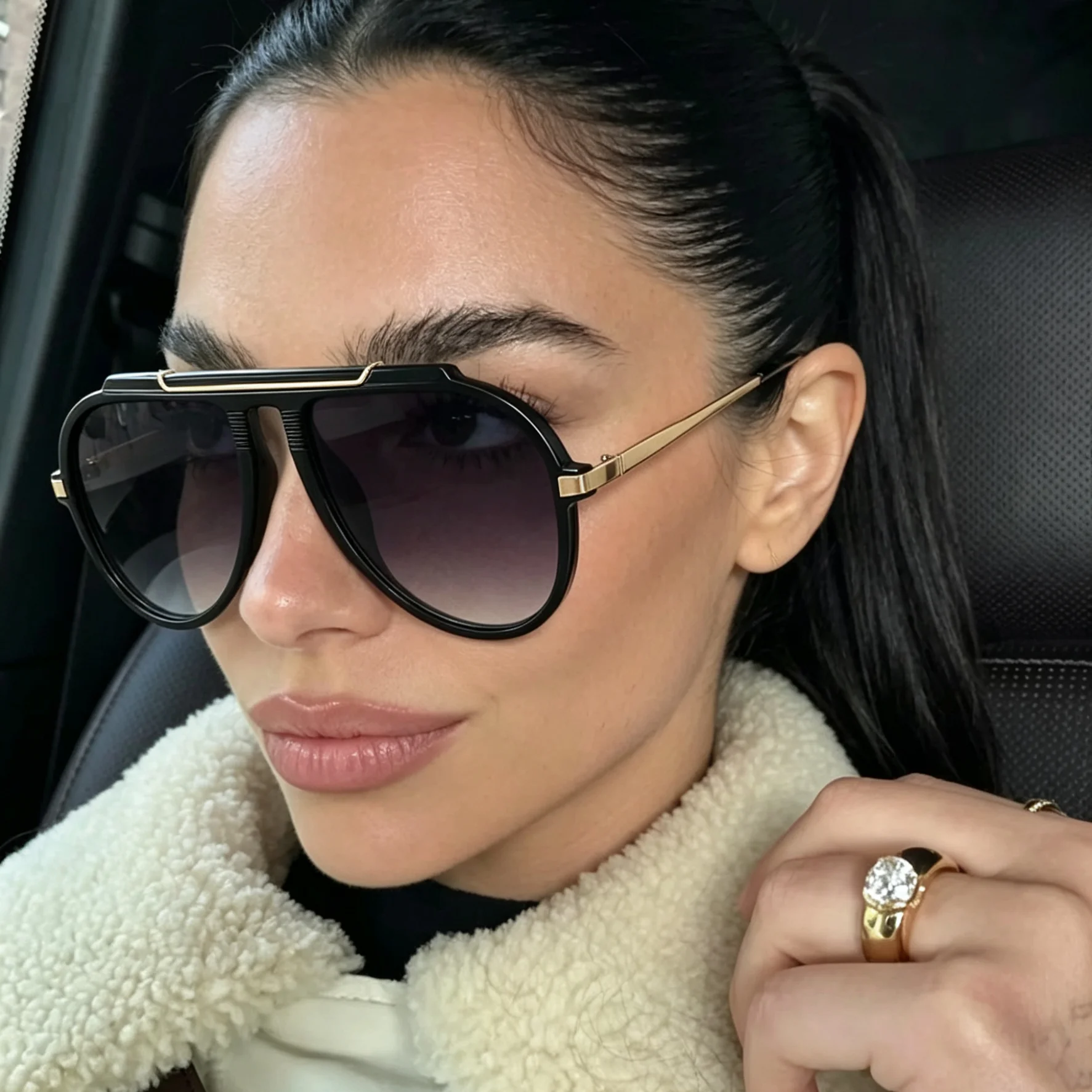 Luxus Designer Vintage Piloten-Sonnenbrille für Damen und Herren 2026 – Punk-Sonnenbrille für Outdoor und Autofahren mit großem Rahmen