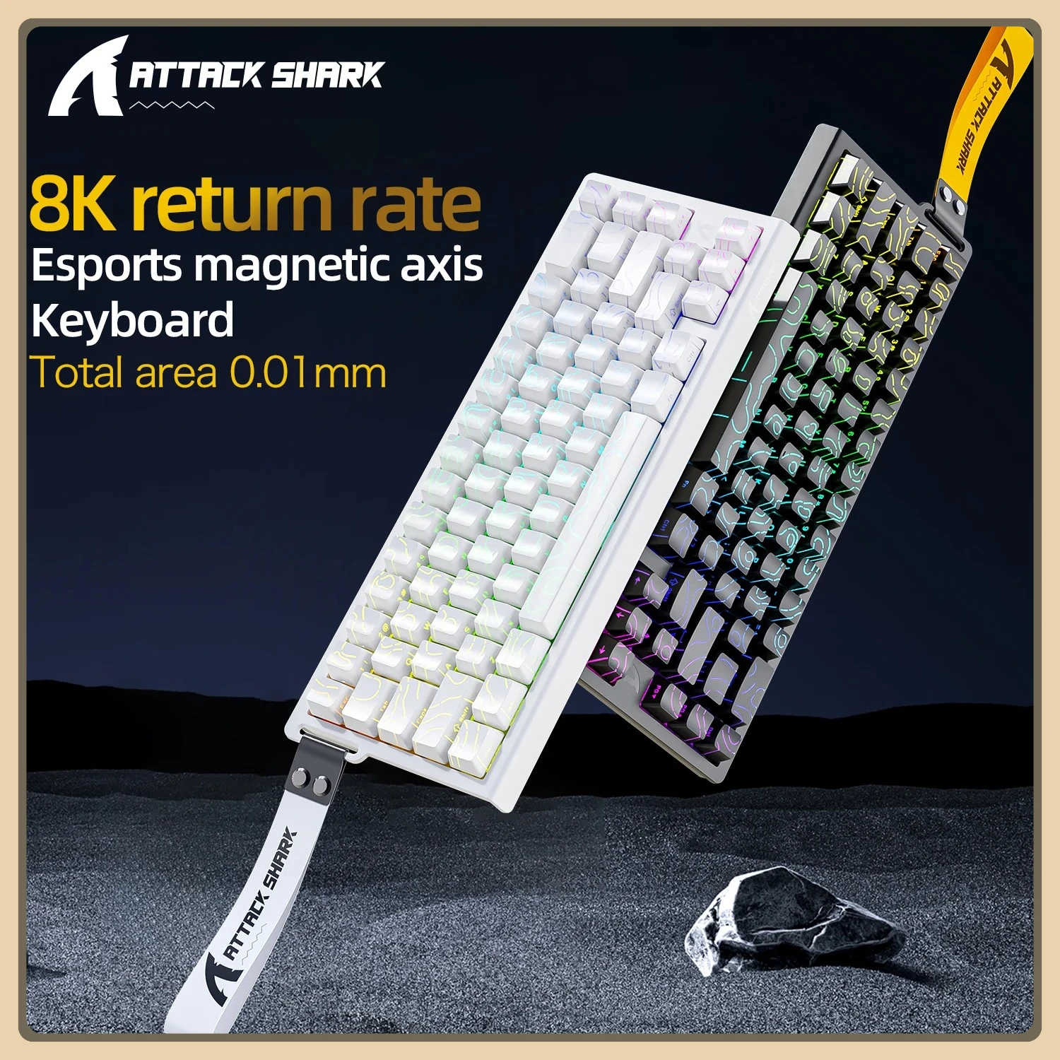 

Attack Shark X68 HE 8K Mechanical Keyboard Magnetic Switch 0.01mm RT Accuracy128K Scan Rate VALORANT Gaming Keyboards X68HE RGB