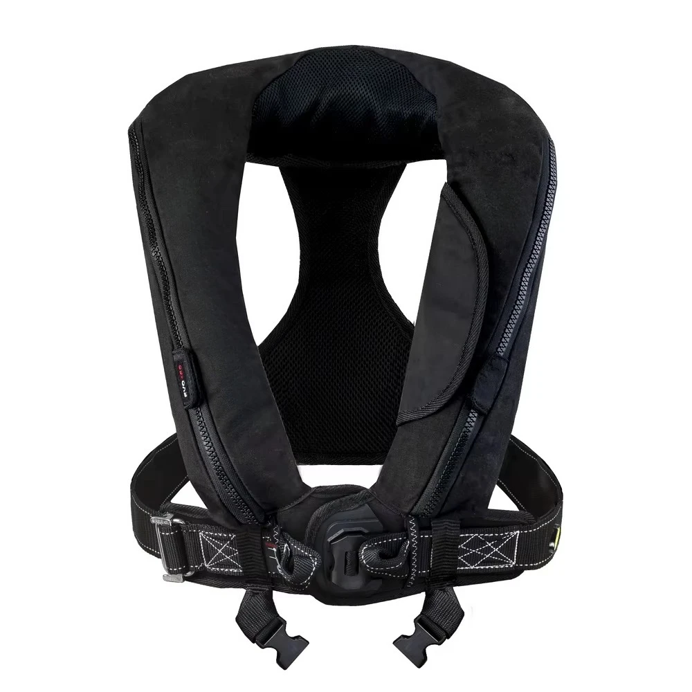 160N H Inflatable Life Jacket With Integrated Safety Harness Fabric Spray Hood Emergency Light Floating Knife