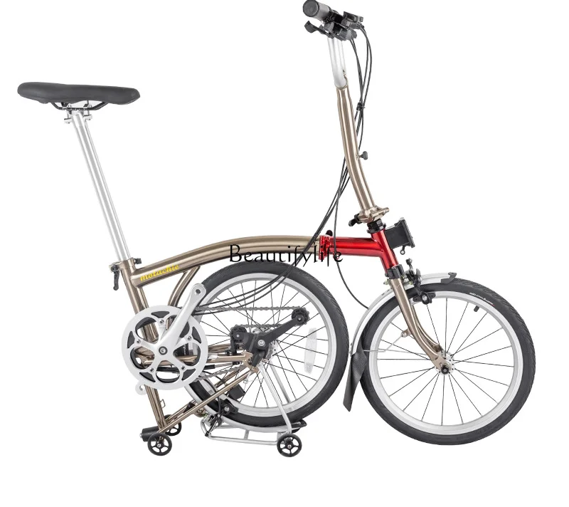 

Folding Bicycle Three-Section Folding High Carbon Steel Belt Tugboat Shelf Three External Two Speed Change