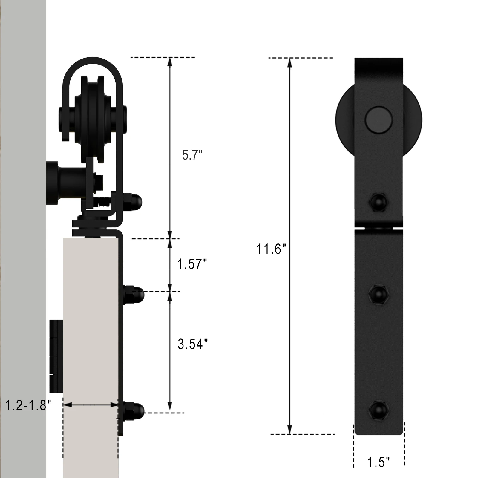 Imagem -03 - Ccjh-bi-folding Deslizante Celeiro Porta Hardware Kit Heavy Duty Roller Track Kit para Portas Suavemente Silencioso Fácil de Instalar sem Porta