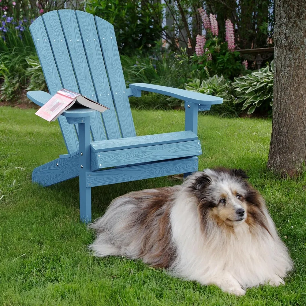 YEFU Adirondack Chair Plastic Weather Resistant, Patio Chairs, Looks Exactly Like Real Wood, Widely Used in Outdoor