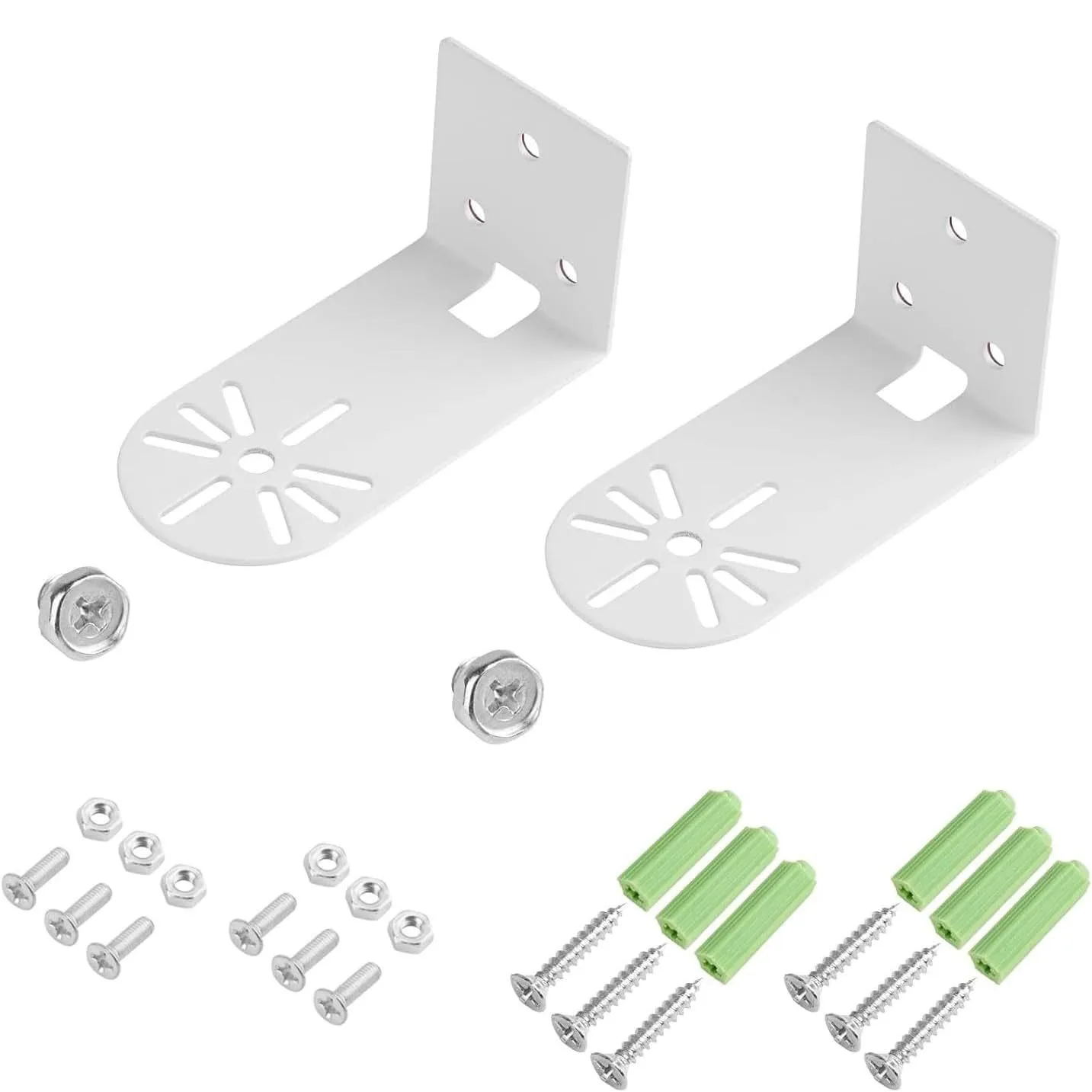 

4Pcs L Shape Wall Mounted PTZ Camera Bracket Metal Adhesive and Screw Mounting Household Security Camera Holder for Camera