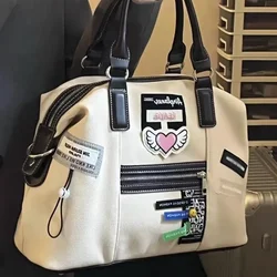 Torby damskie nowa retro kreatywna torba na metkę rekreacyjna na płótnie do pracy torba crossbody torba podróżna Trend opakowanie o dużej pojemności