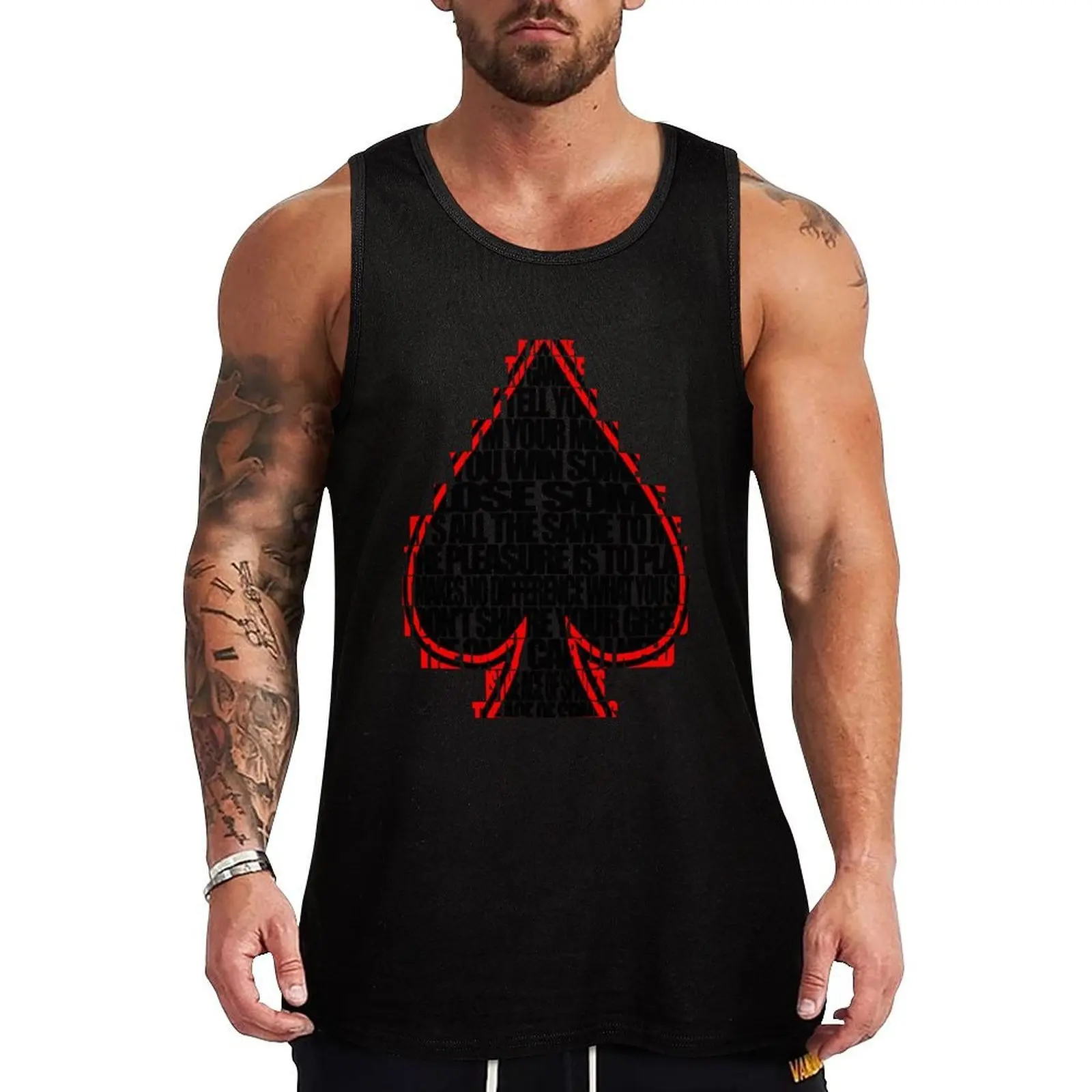 

Ace Of Spades - Black and Red Tank Top vests for men sports suits running shirt underwear