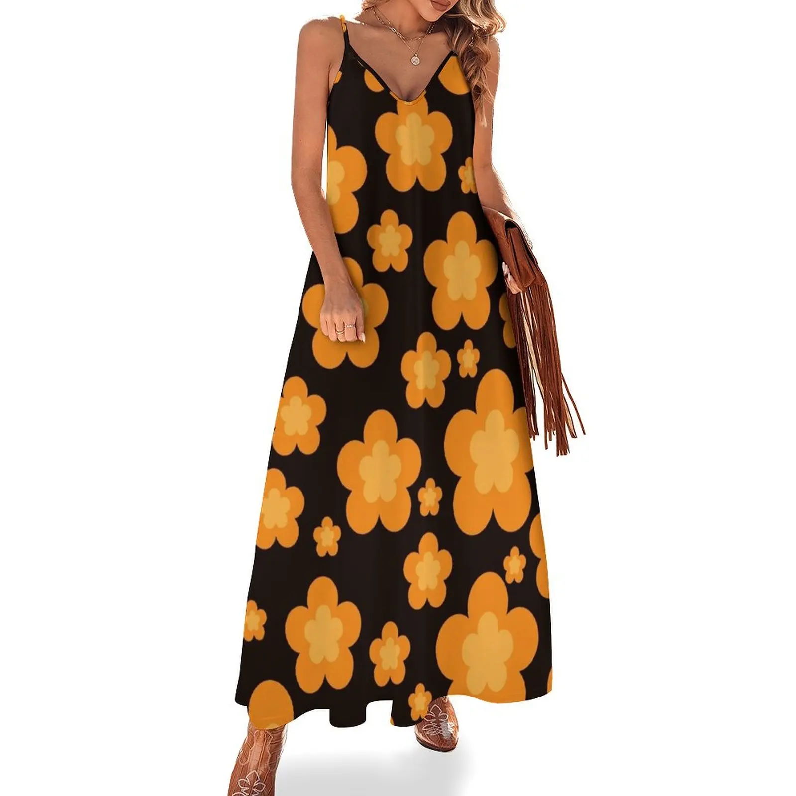 

70s Vintage collection Yellow Me Sleeveless Long Dress women's summer dress 2025 elegant party dresses for women 2025 Dress