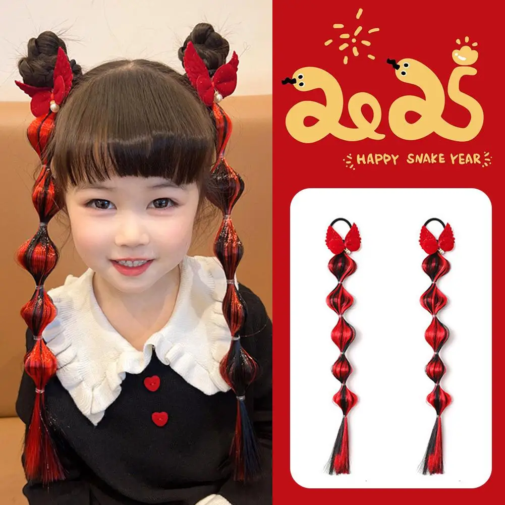 2 pièces/ensemble enfants mignon noeud chinois perruque pendentif ornement pinces à cheveux filles belles Barrettes douces épingles à cheveux enfants cheveux accessoires