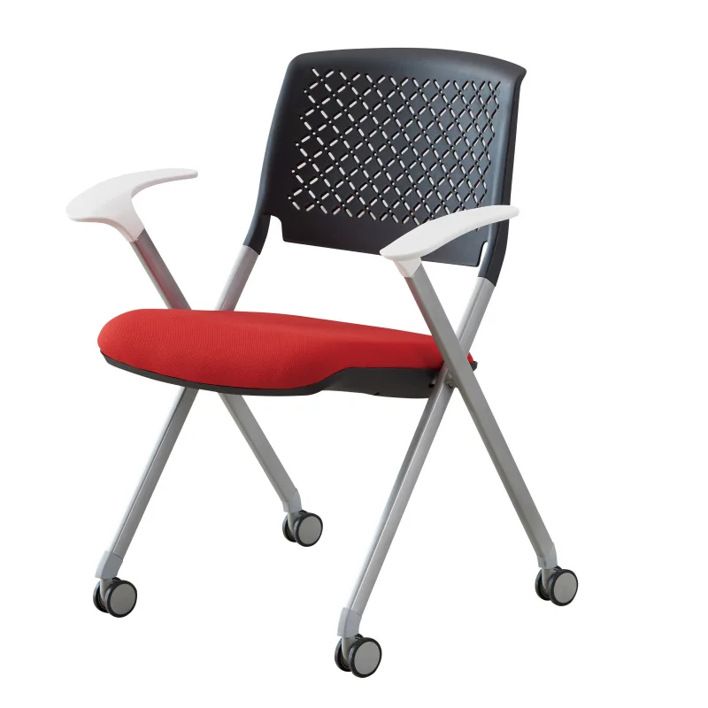 Folding Chair Classroom Desks and Chairs Removable Training Chair Mobile Wheeled Conference Chair Writing Board