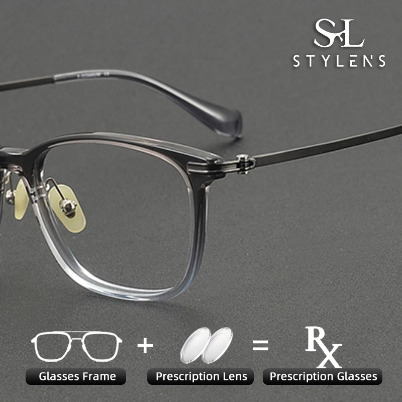 

STYLENS New Acetate Pure Titanium Optical Prescription Eyeglass Versatile Male Female Anti Blue Light Progressive Eyeglass 90012