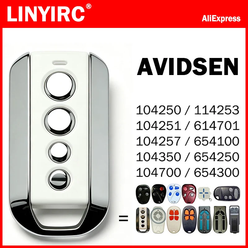 AVIDSEN 104257 114253 104251 104250 104350 104700 654300 654250 654100 614701 Garage / Gate Remote Control 433MHz Rolling Code