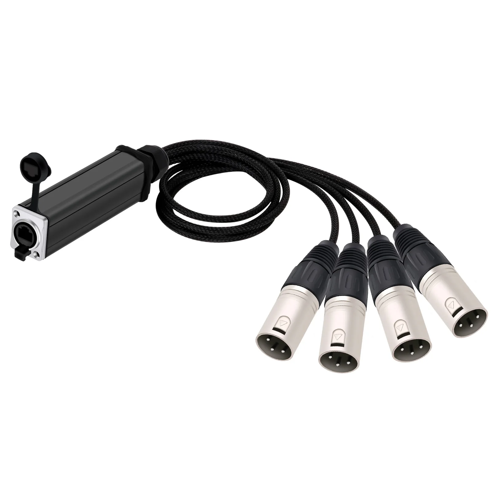 RJ45 CAT5 with Shielded to 4 Channel 3Pin XLR Male/Female Connector Multi Network Receiver Cable for Stage Recording Studio