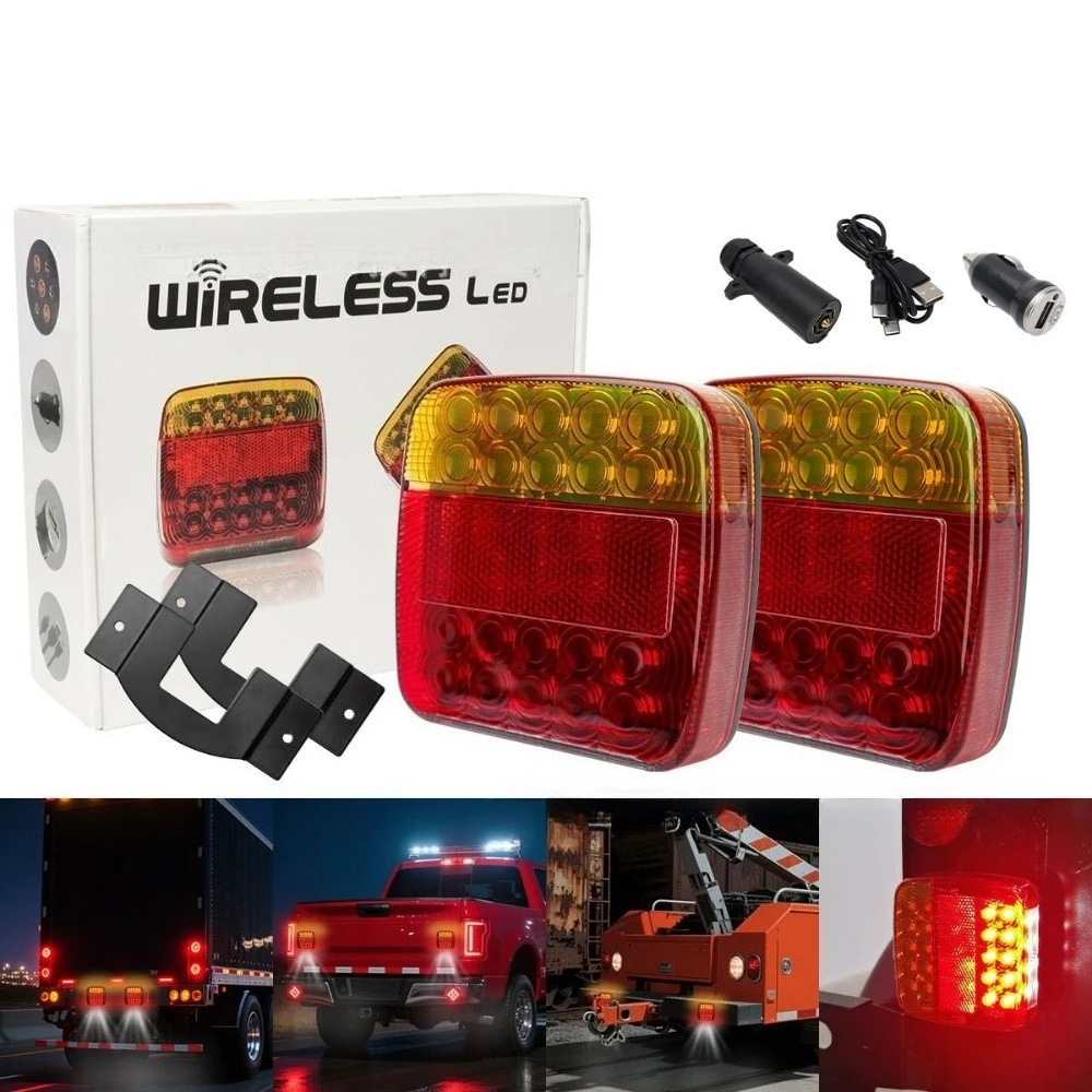 High Bright LED Truck Trailer Tail Light Wireless Side Warning Lamp