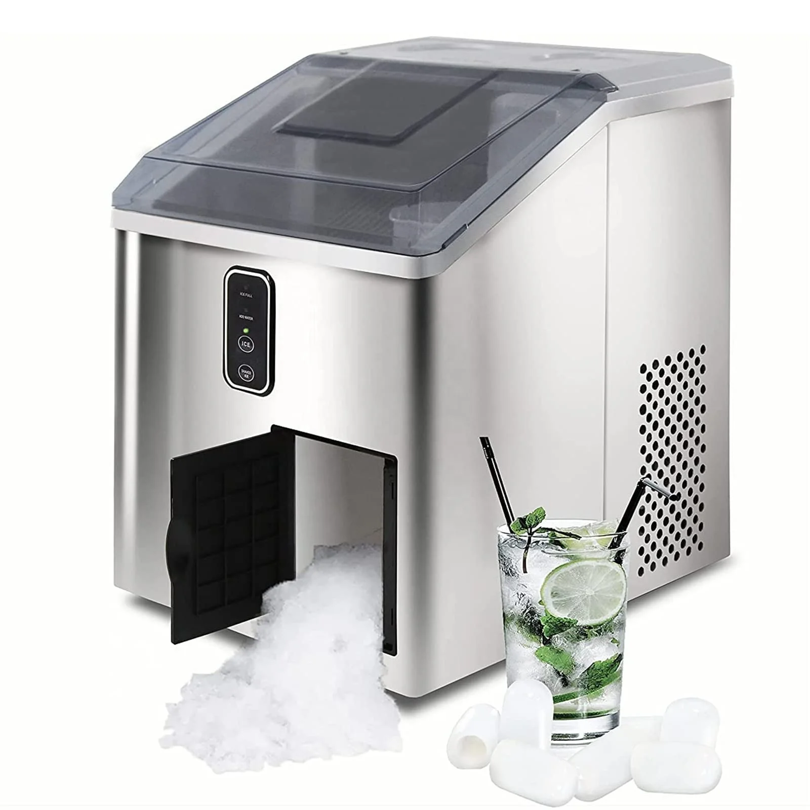 Electric Ice Maker Plus Snow Cone Ice Cube Machine,shave Ice Shaving Machine, Crusher Shaver 2 In 1